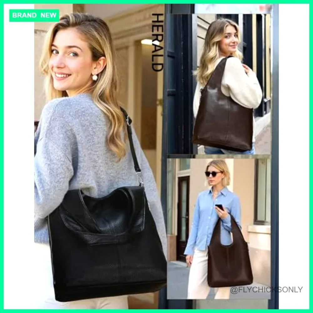 Medium Vegan Leather Hobo Bag with Adjustable Strap, Multiple Pockets